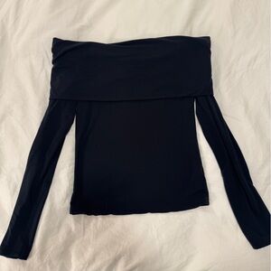Aritzia Babaton Off the Shoulder Black Top